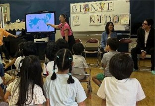 メキシコ大使館による学校訪問の写真