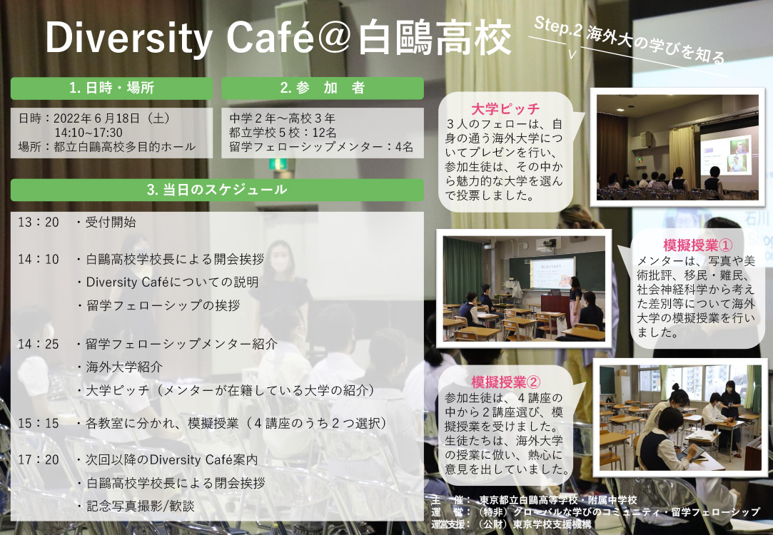 Diversity Café海外大学の模擬授業の様子資料