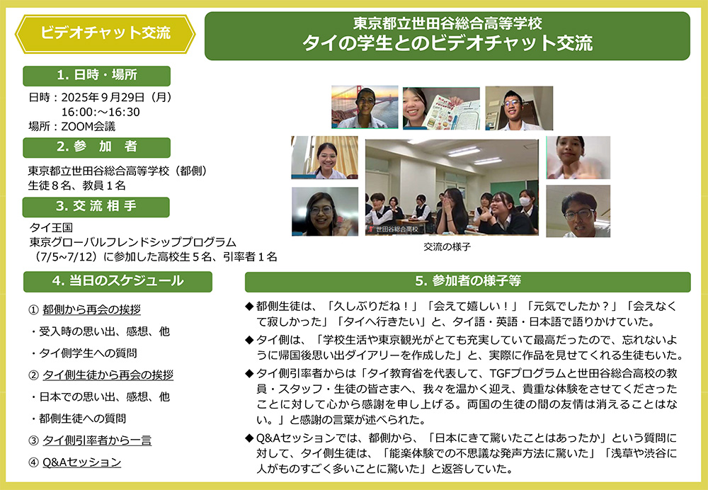 タイの学生との交流のPDF