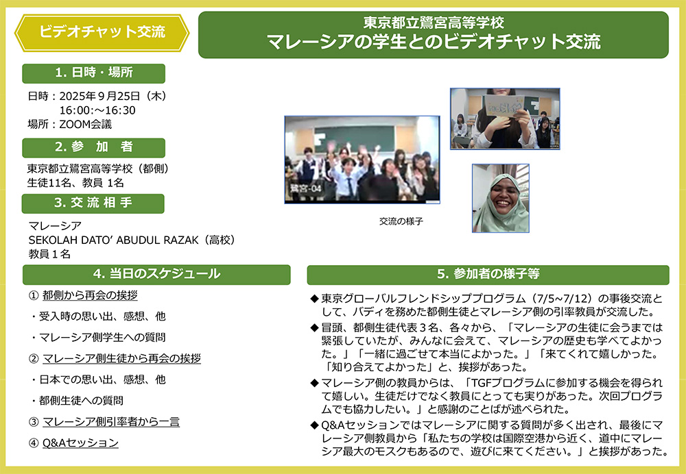 マレーシアの学生との交流のPDF